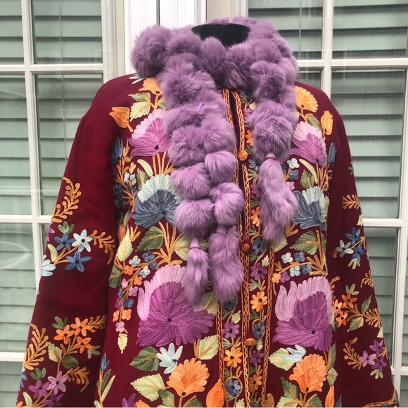 Fully embroidered Wool Coat - Picture 12 of 16